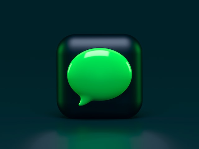 green and blue icon of messages