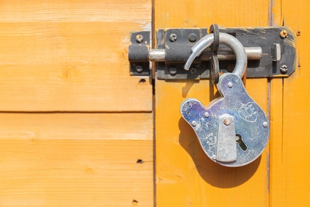 lock on the orange door