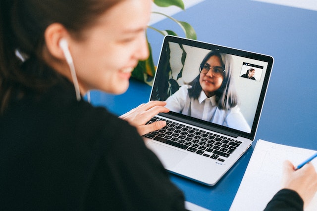 video call on computer